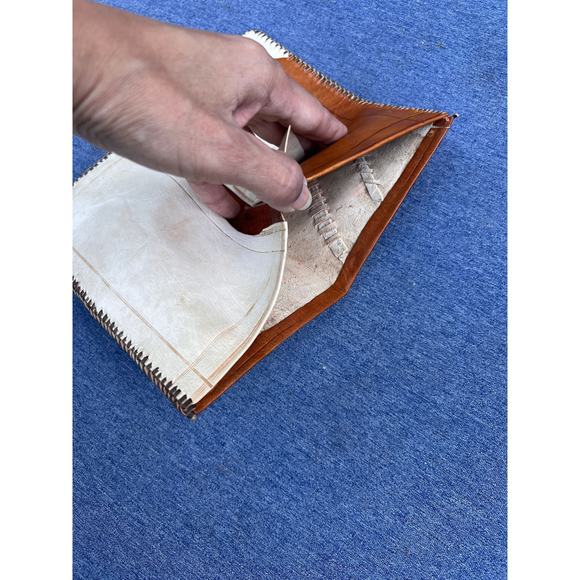 Vintage Leather Check Wallet - Picture 3 of 5